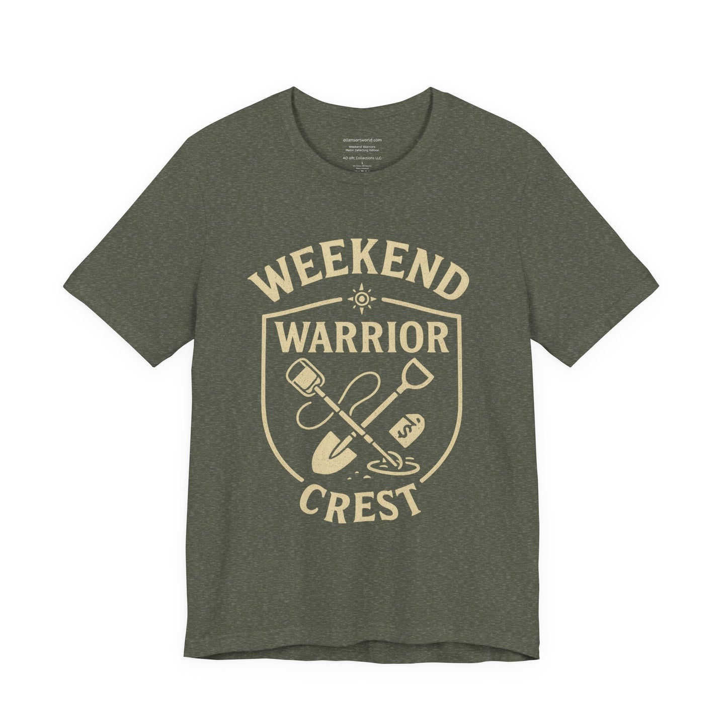 🪙 Weekend Warrior Crest – Metal Detecting Badge of Honor   Unisex Jersey Short Sleeve Tee