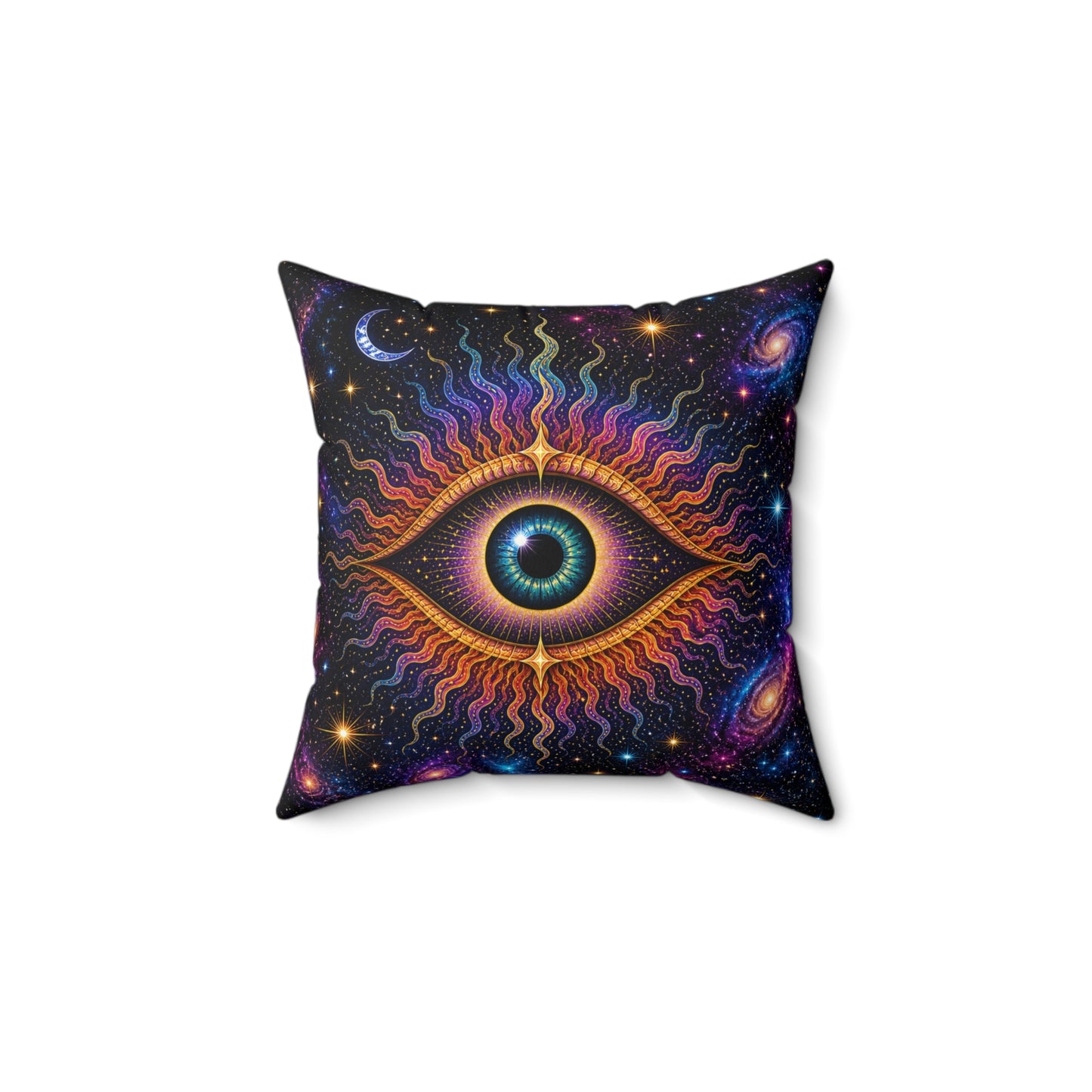 Awakened Sight – Cosmic Eye Pillow Faux Suede Pillow -The Light Within Home Collection