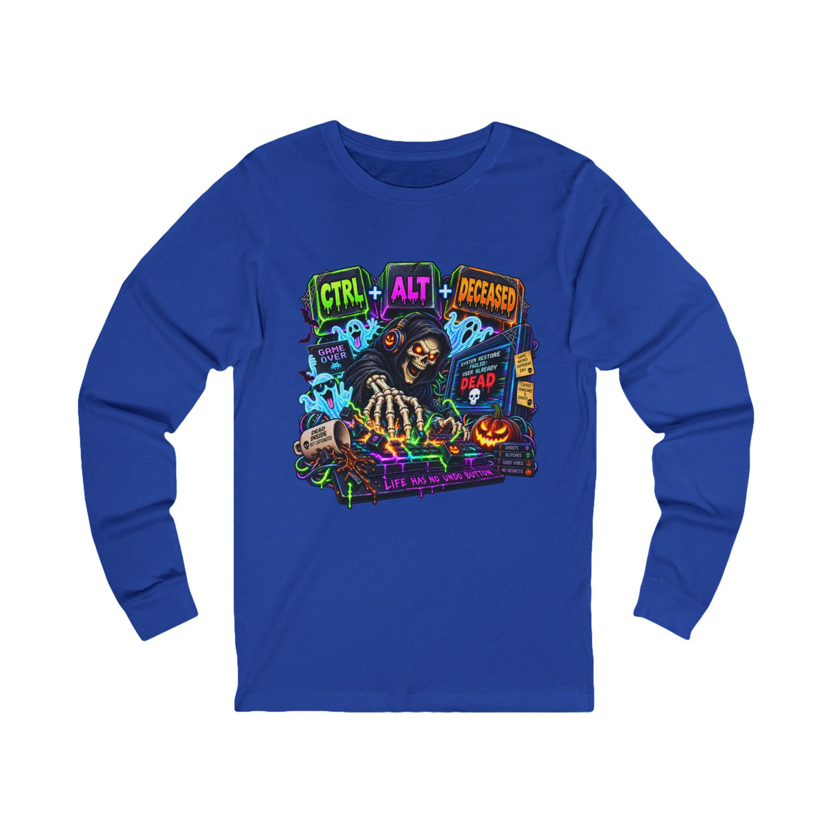💀⌨️ CTRL + ALT + DECEASED — GOTHIC HALLOWEEN  Unisex Jersey Long Sleeve Tee
