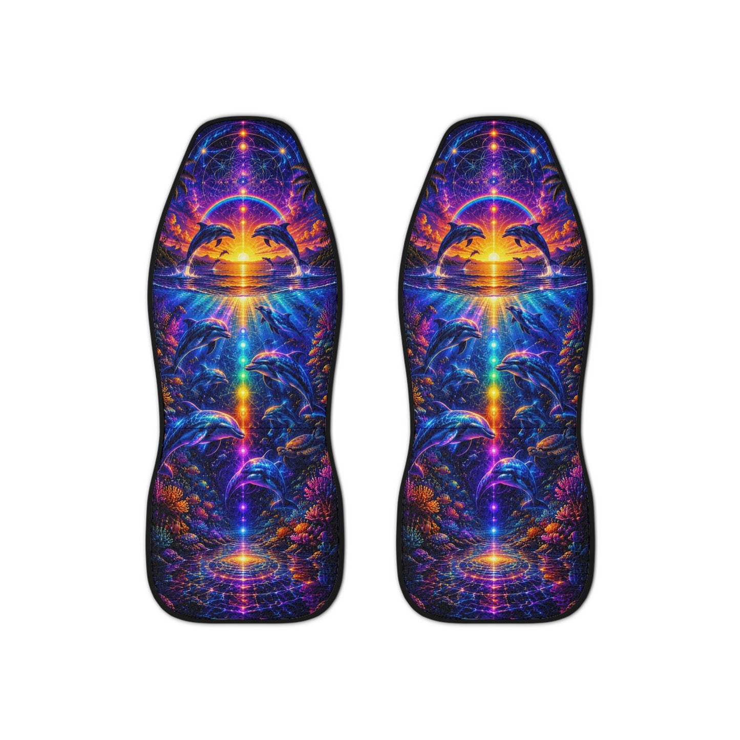Celestial Dolphin Dream Seat Covers – Psychedelic Summer Edition