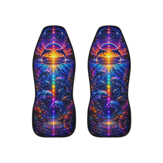 Celestial Dolphin Dream Seat Covers – Psychedelic Summer Edition