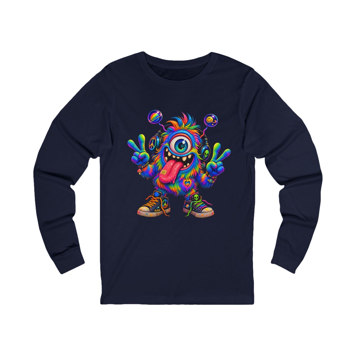 Ploop Psychedelic Monster | Kevin’s Line Unisex Jersey Long Sleeve Tee