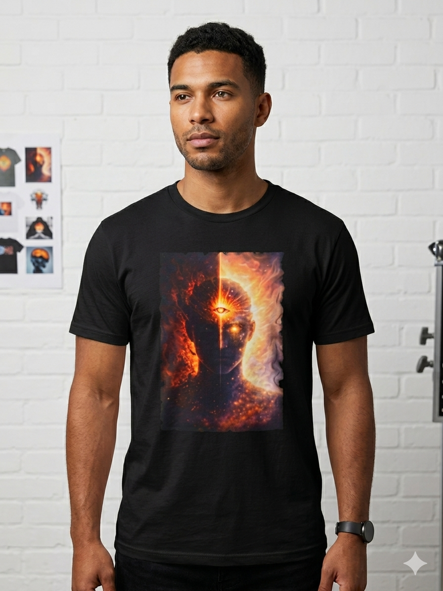 The Light Within: Duality Awakens – Cosmic Third Eye Energy Design Unisex Softstyle T-Shirt