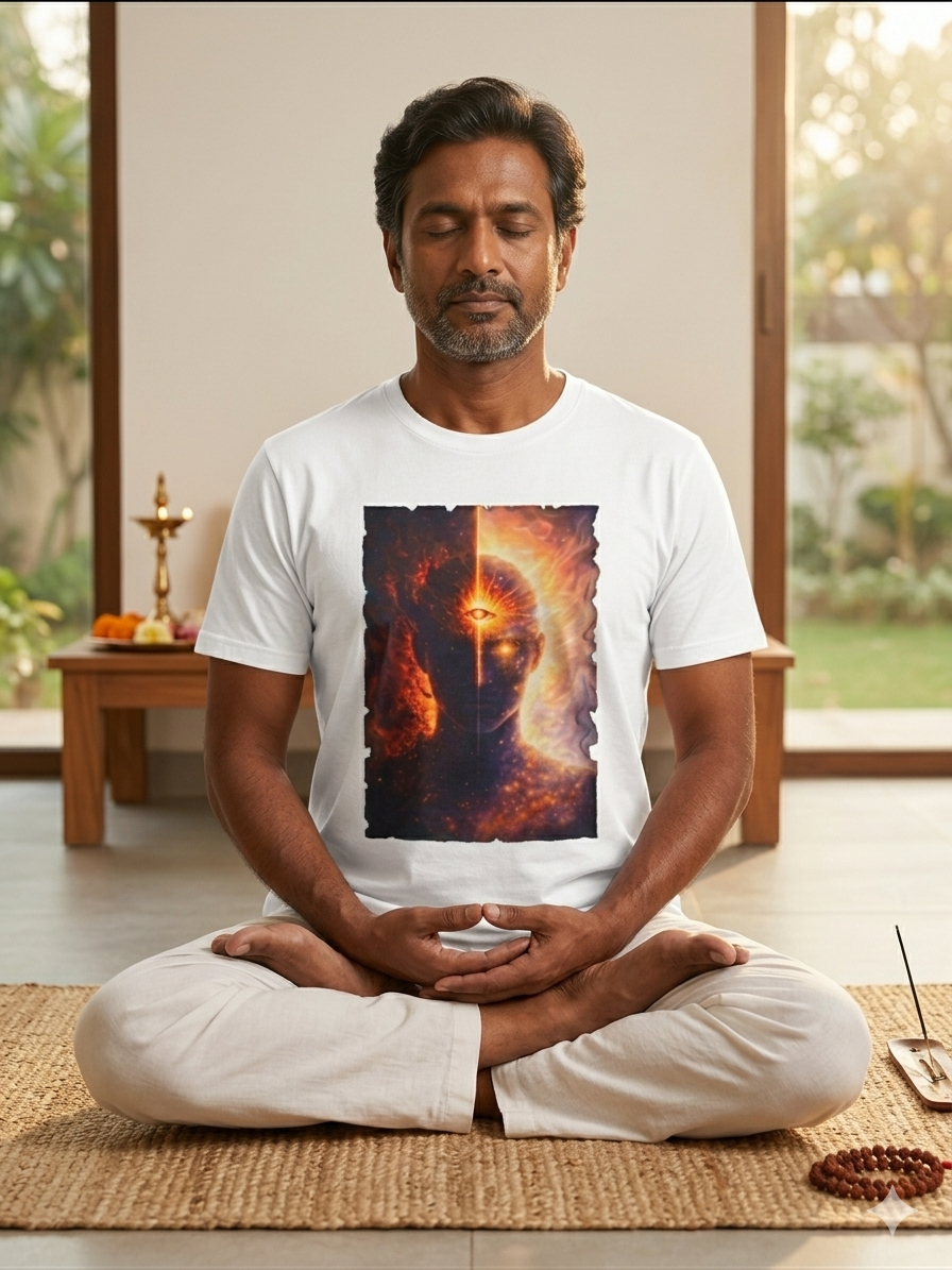 The Light Within: Duality Awakens – Cosmic Third Eye Energy Design Unisex Softstyle T-Shirt