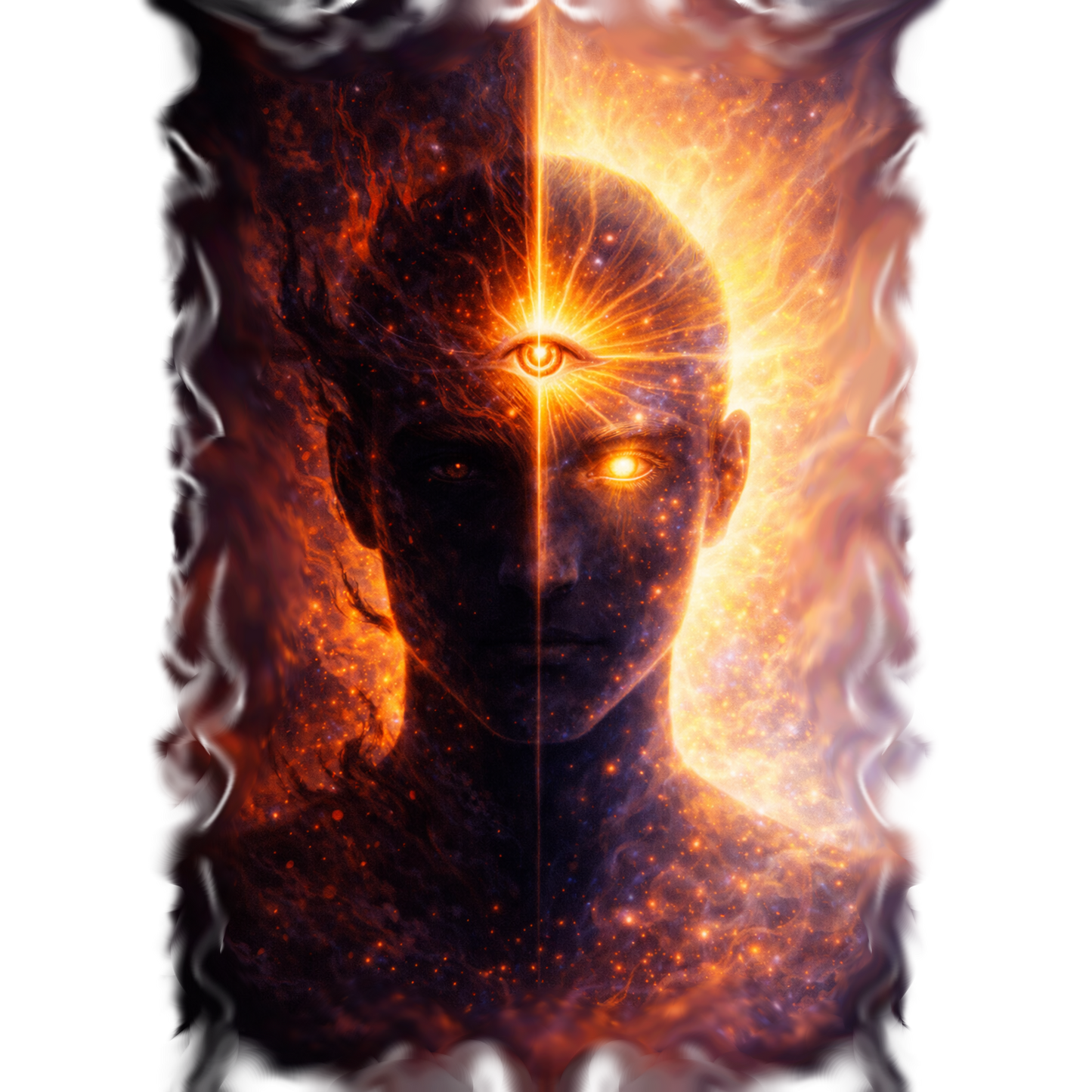 The Light Within: Duality Awakens – Cosmic Third Eye Energy Design Unisex Softstyle T-Shirt
