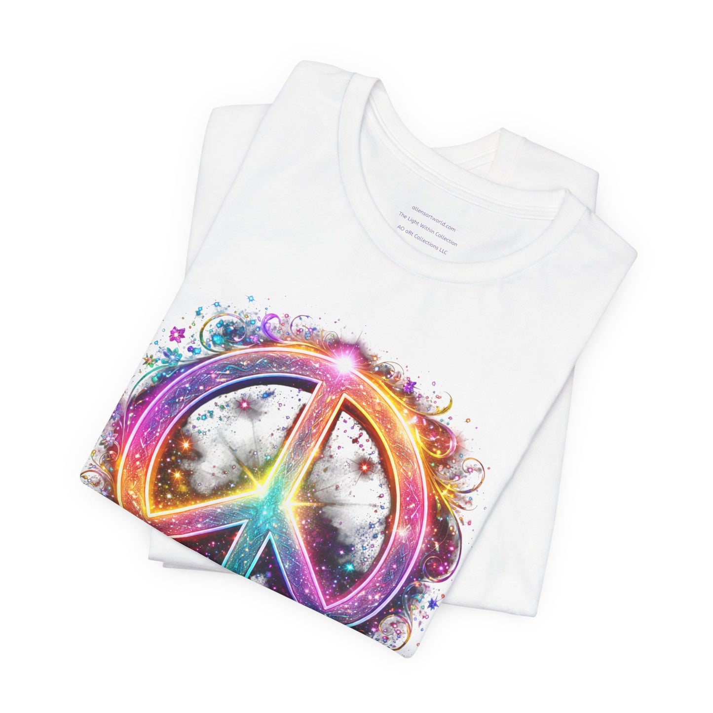 The Light Within: Cosmic Peace – Radiant Energy Symbol Tee Unisex Jersey Short Sleeve Tee