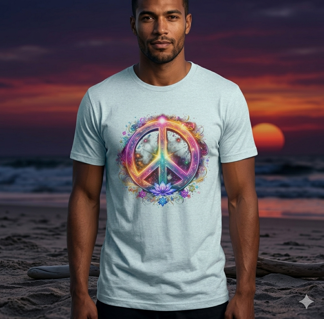 The Light Within: Cosmic Peace – Radiant Energy Symbol Tee Unisex Jersey Short Sleeve Tee