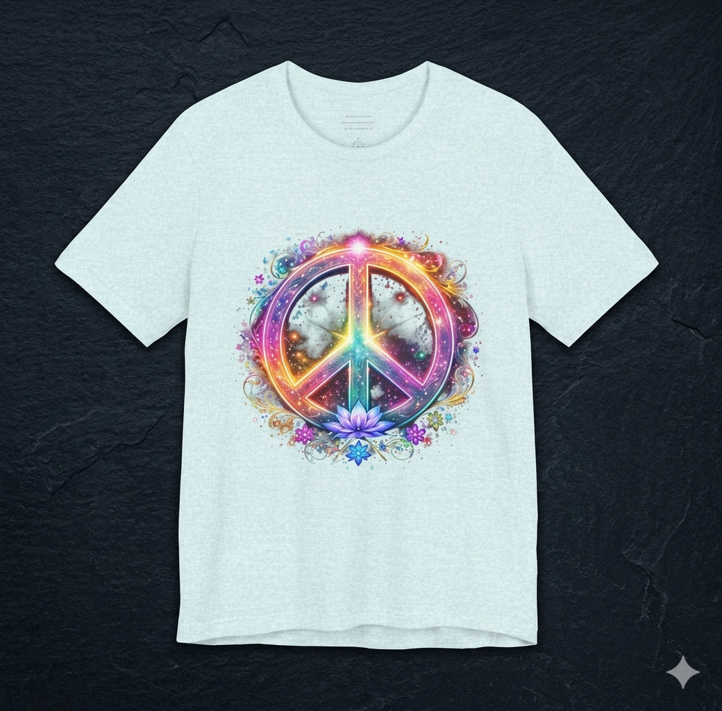 The Light Within: Cosmic Peace – Radiant Energy Symbol Tee Unisex Jersey Short Sleeve Tee