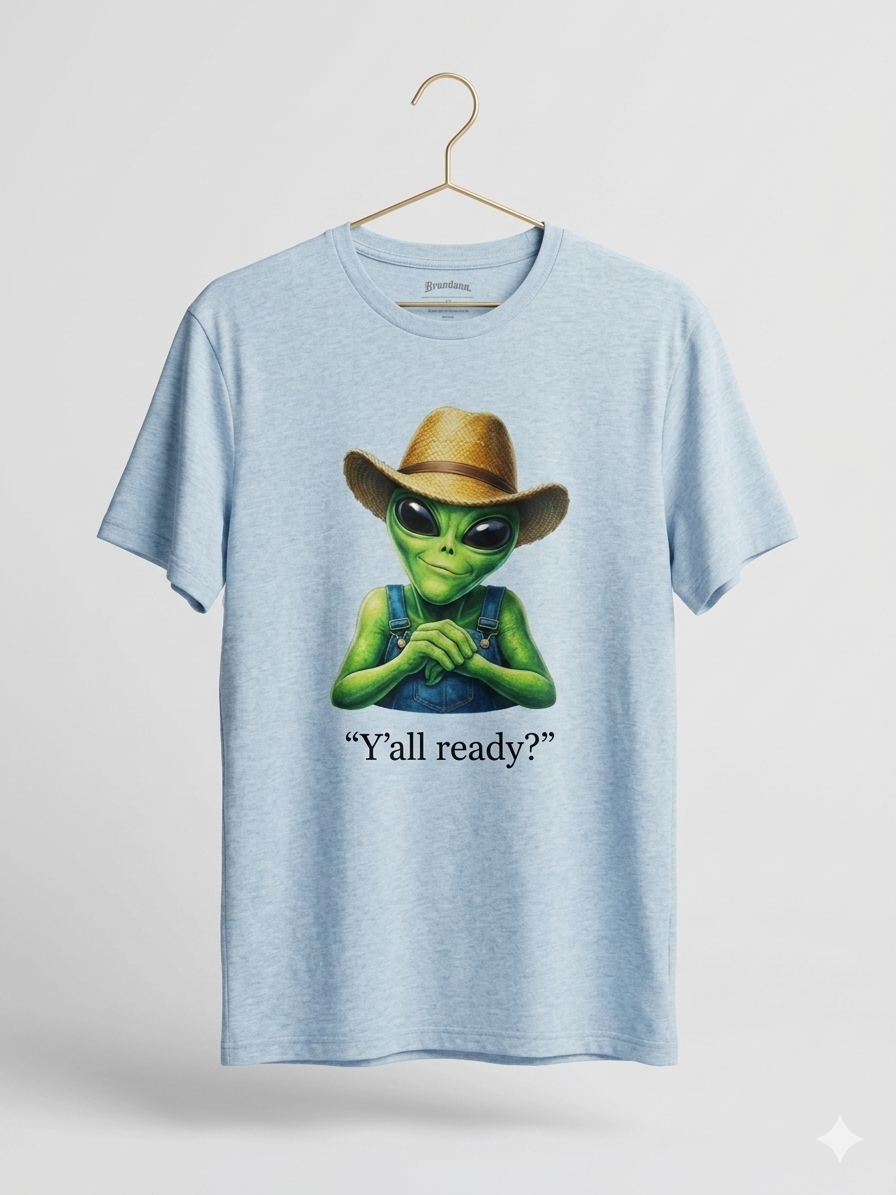 “Y’all Ready? – Country Alien Vibes Tee” Unisex Softstyle T-Shirt