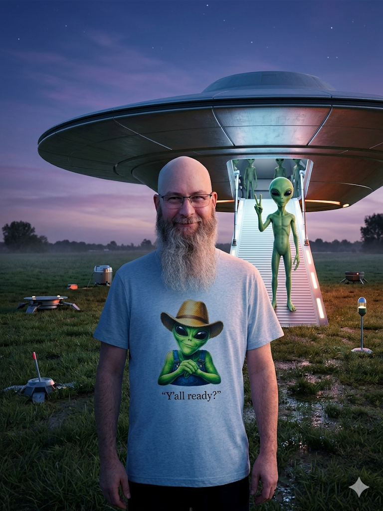 “Y’all Ready? – Country Alien Vibes Tee” Unisex Softstyle T-Shirt