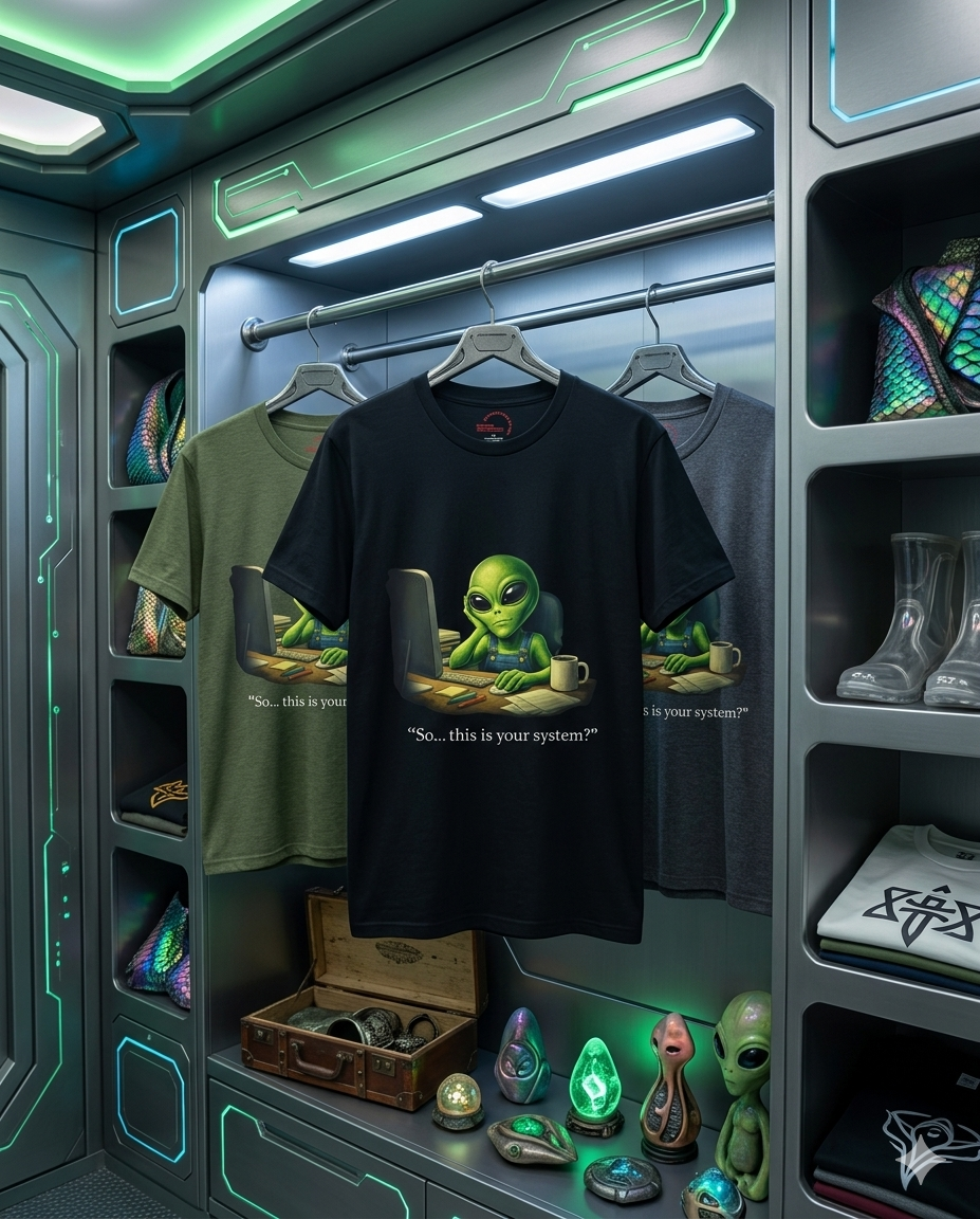 “So… This Is Your System?” – Alien Office Reality Unisex Softstyle T-Shirt