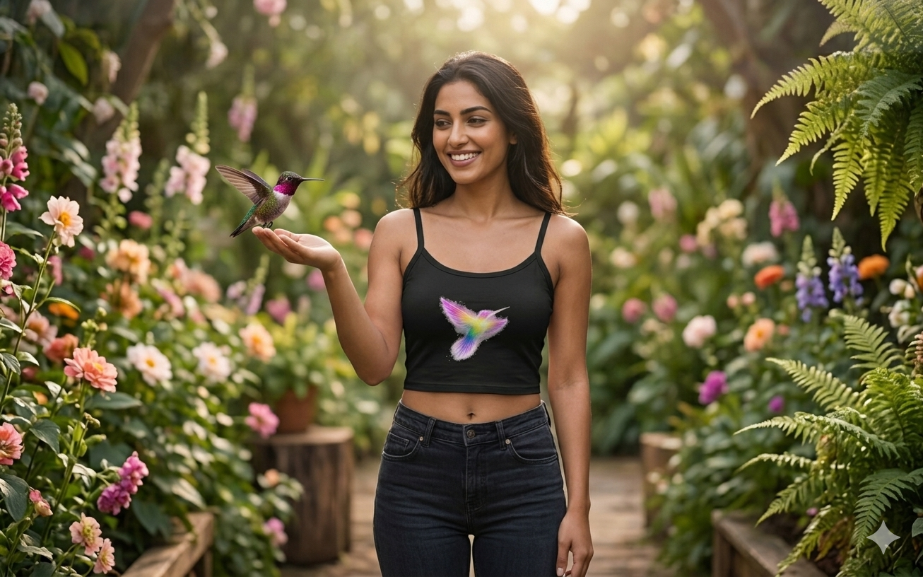 Radiant Hummingbird Light Energy & Joy in Motion Women's Spaghetti Strap Tank Top