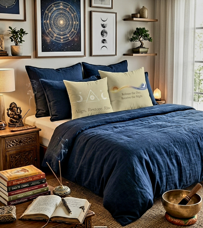 Release the Day, Receive the Night Pillow – Sun & Moon Balance Faux Suede Square Pillow