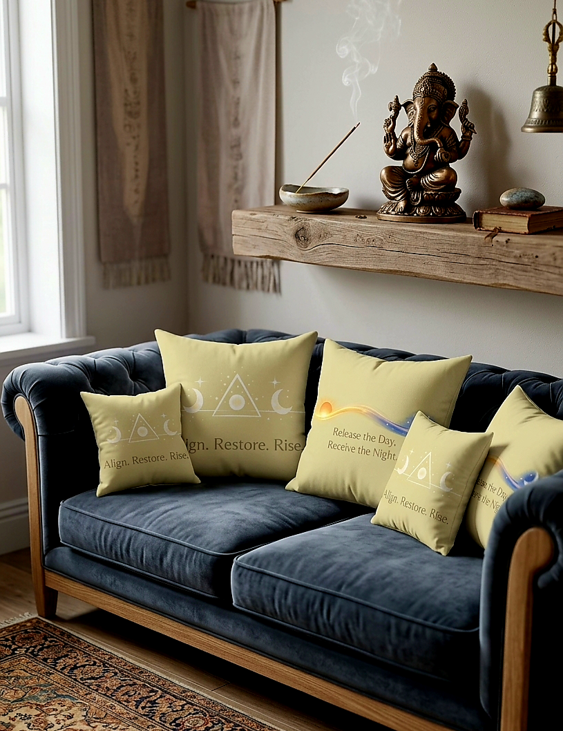 Release the Day, Receive the Night Pillow – Sun & Moon Balance Faux Suede Square Pillow