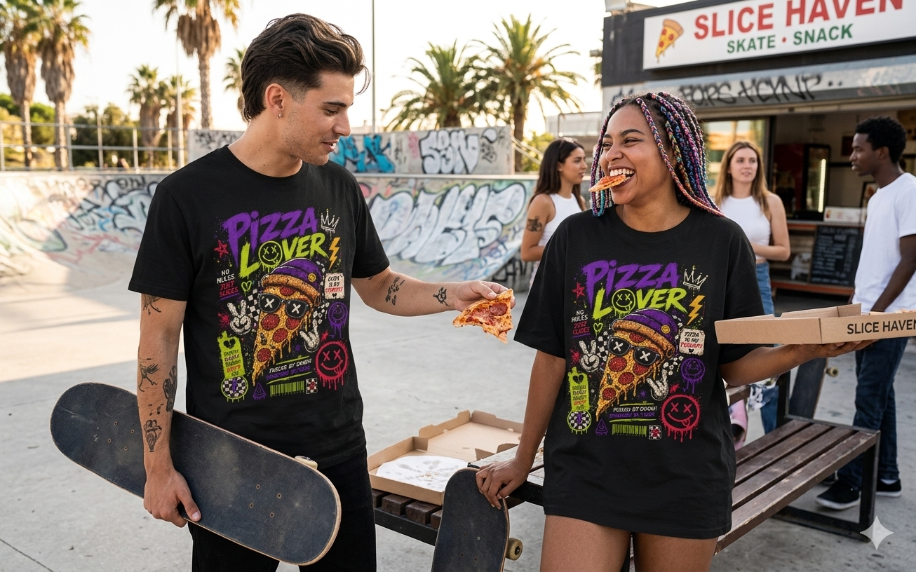 Pizza Lover’s Rebellion Tee – Street Slice Edition |Unisex Softstyle T-Shirt- The Pizza Lovers United Collection