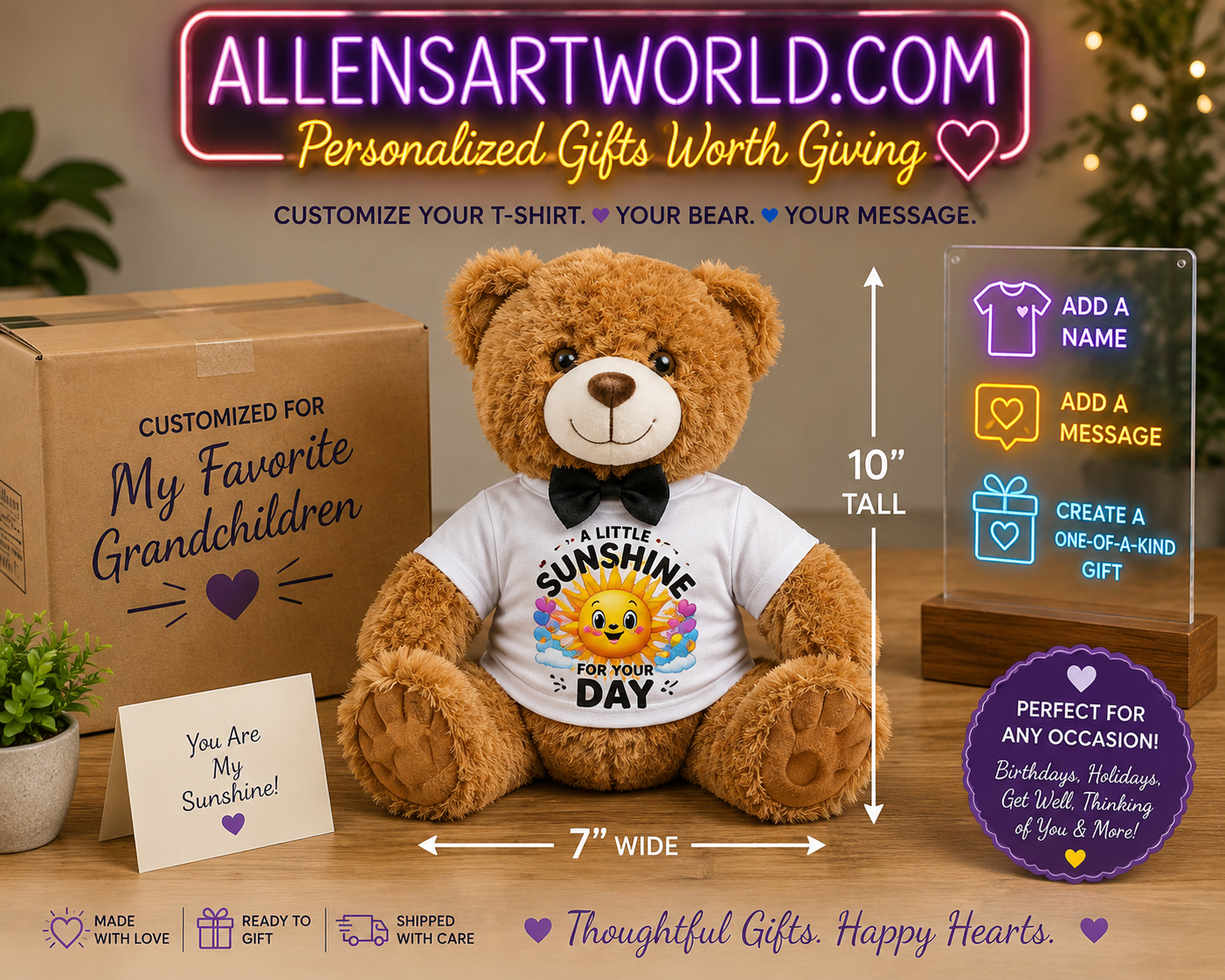 A Little Sunshine for Your Day – Plush Teddy Bear with T-Shirt