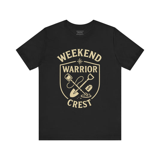 🪙 Weekend Warrior Crest – Metal Detecting Badge of Honor   Unisex Jersey Short Sleeve Tee