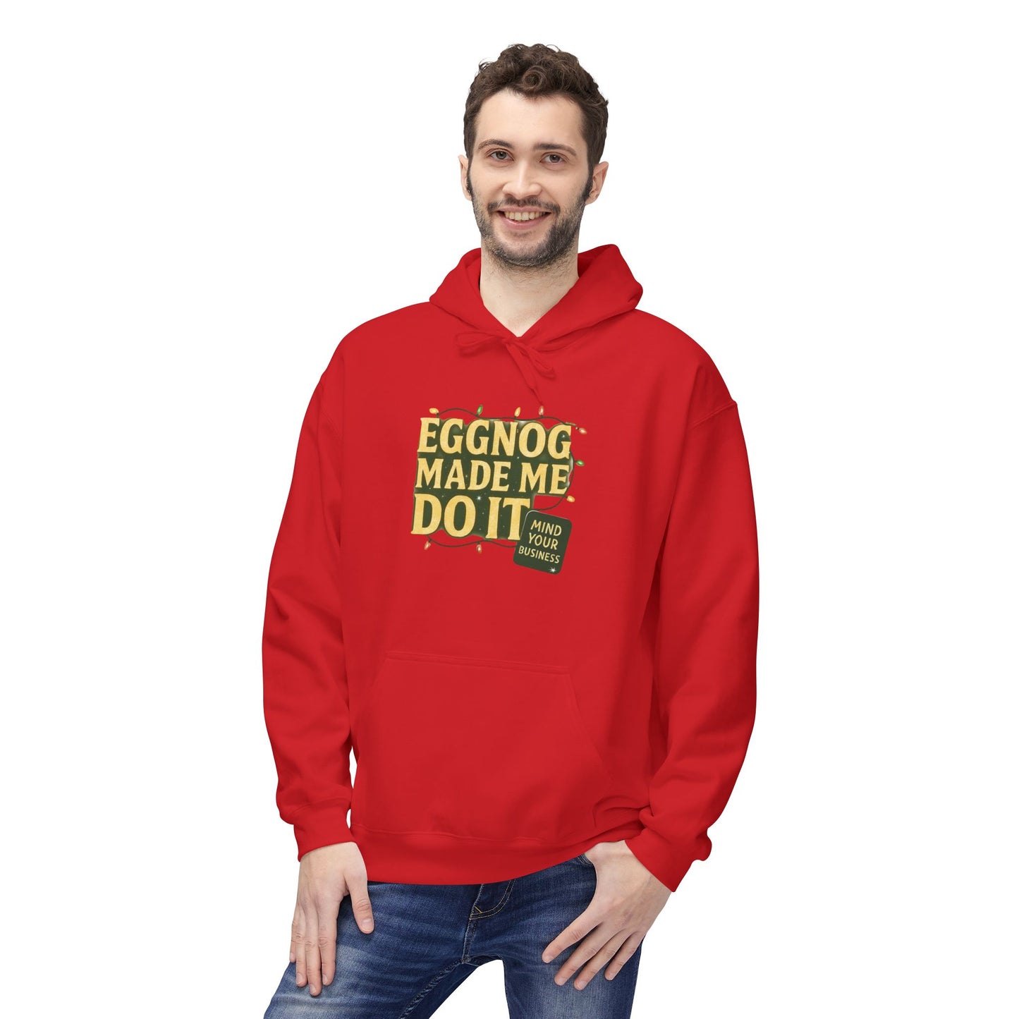 The Eggnog Made Me Do It Holiday Unisex Midweight Softstyle Fleece Hoodie