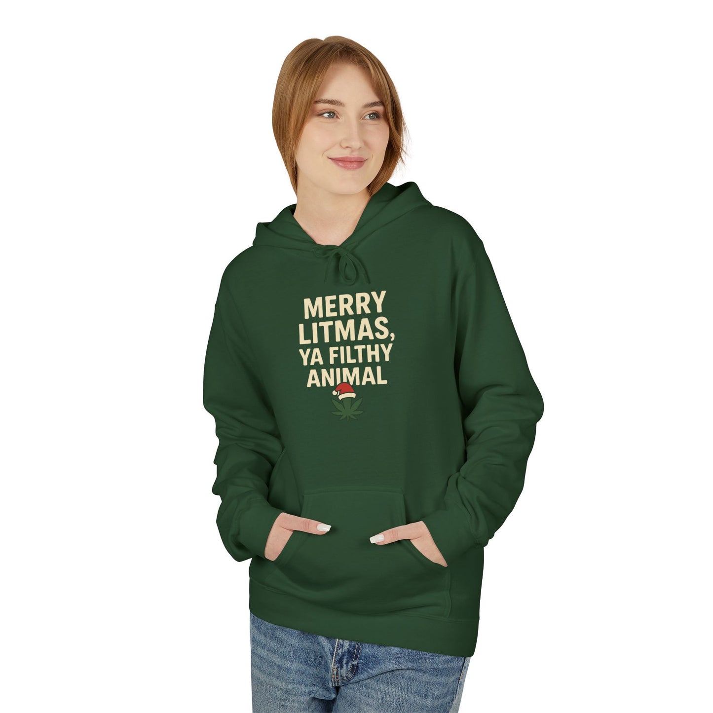 Merry Litmas, Ya Filthy Animal – HoliDazed Holiday Hoodie  Unisex Midweight Softstyle Fleece Hoodie