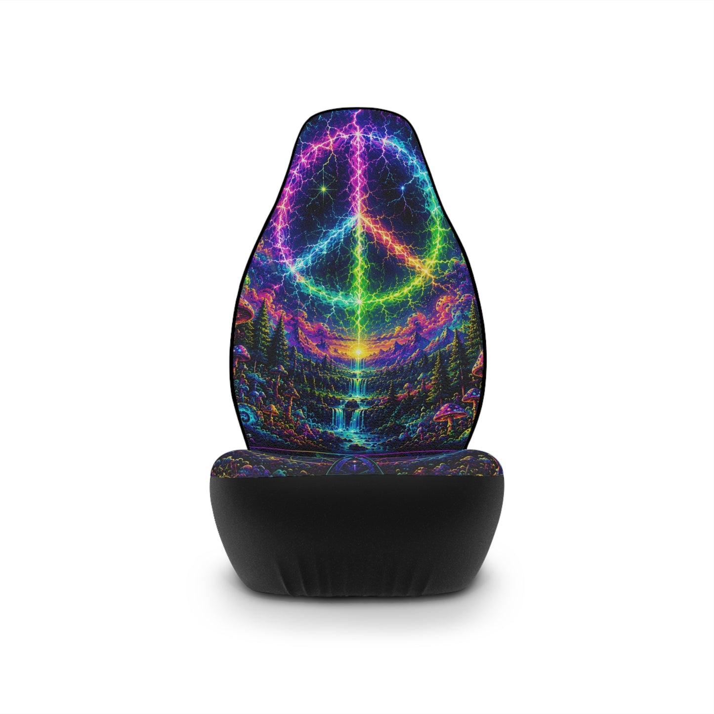 Electric Peace Portal Seat Covers – Psychedelic Lightning Edition