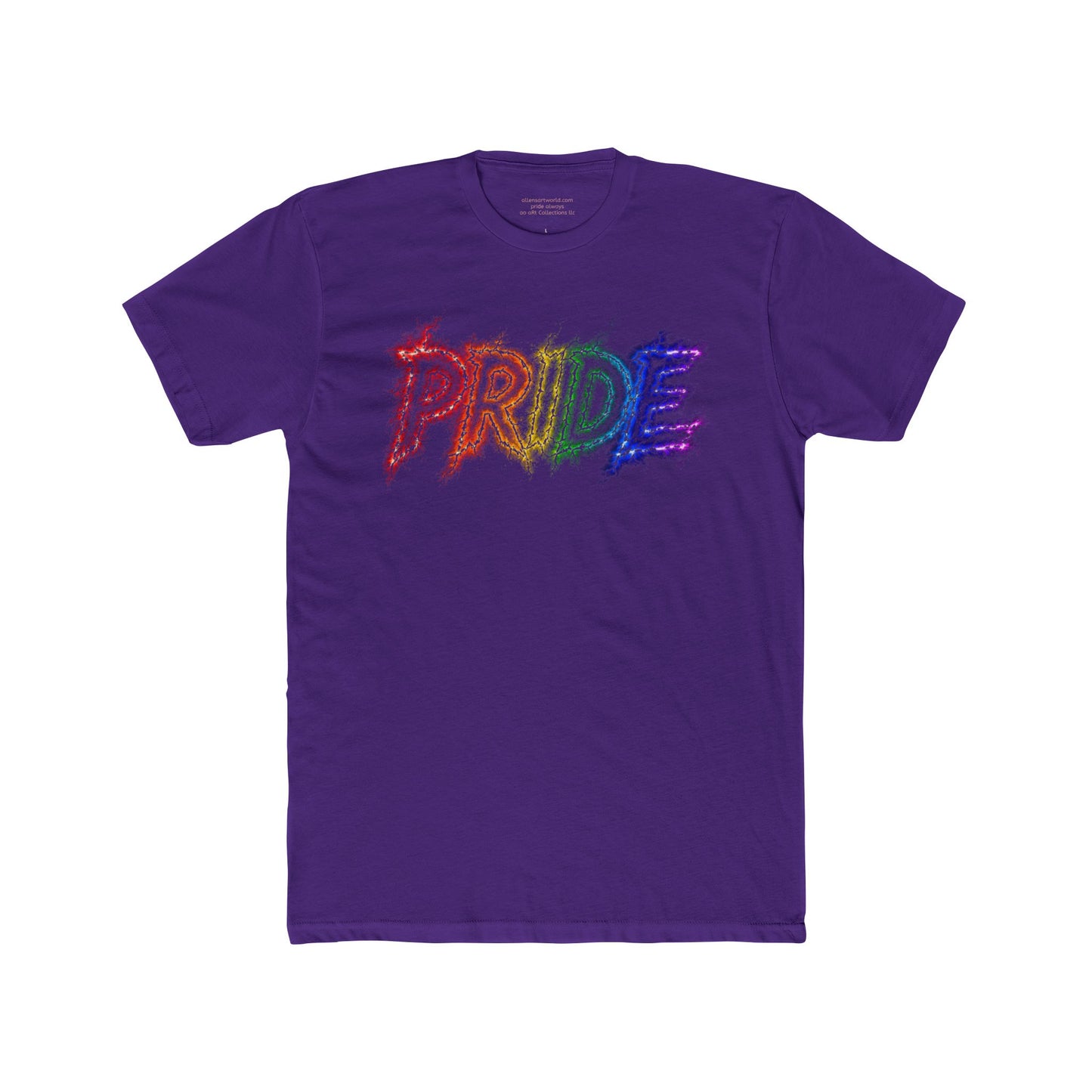 Electric Pride – Neon Flame Unity 🌈⚡Unisex Cotton Crew Tee