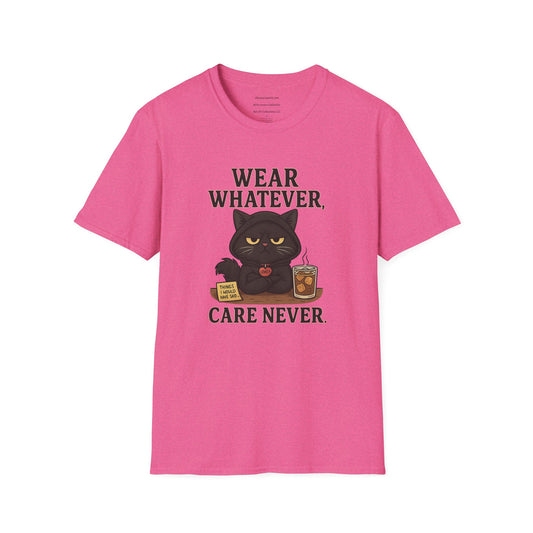 Wear Whatever, Care Never – Lovely’s Mood   Unisex Softstyle T-Shirt