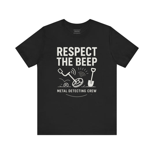 🪙 Respect the Beep – Metal Detecting Crew  Unisex Jersey Short Sleeve Tee