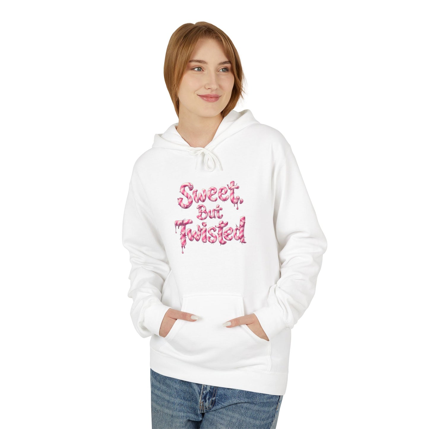 Sweet, But Twisted – Christmas Gothic Candy Cane Sweatshirt  Unisex Midweight Softstyle Fleece Hoodie