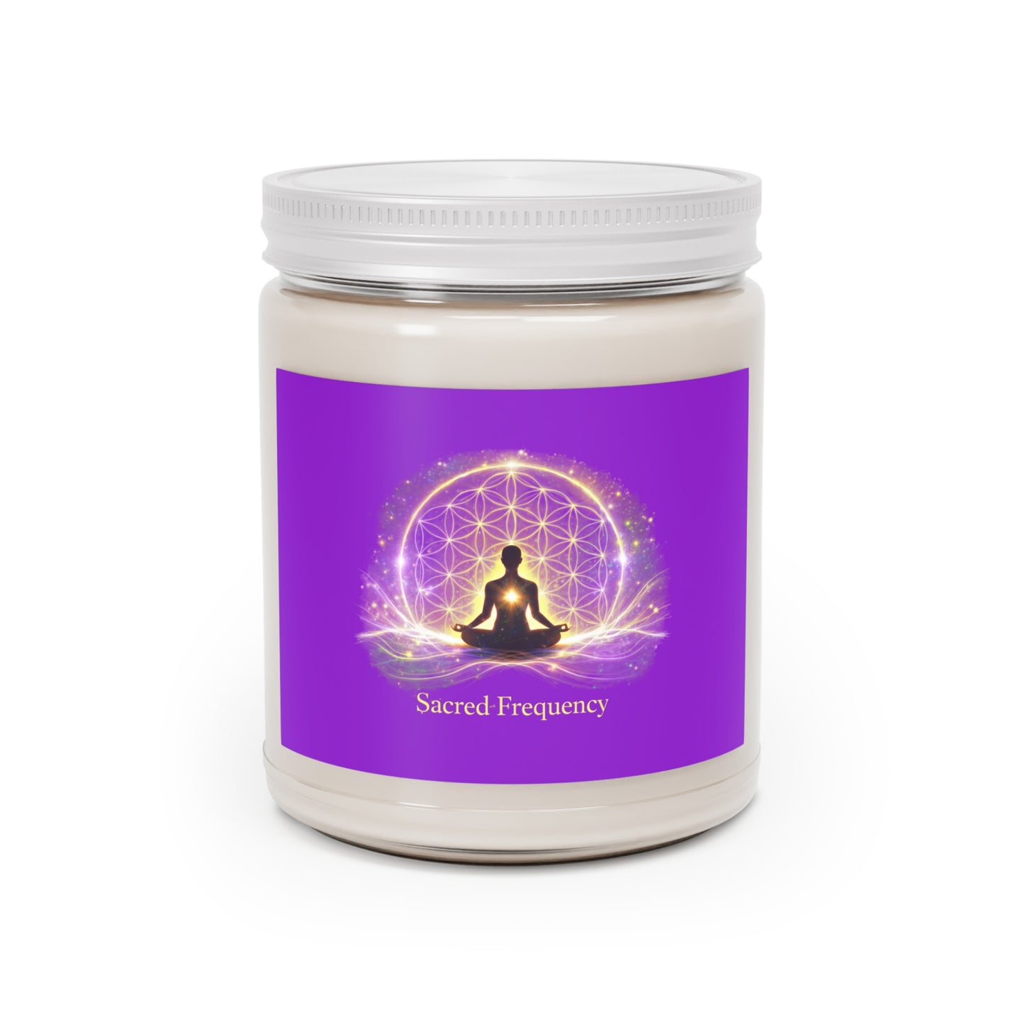 Sacred Frequency Candle – The Light Within Home Collection Scented Soy Candles with White Lid, 9oz