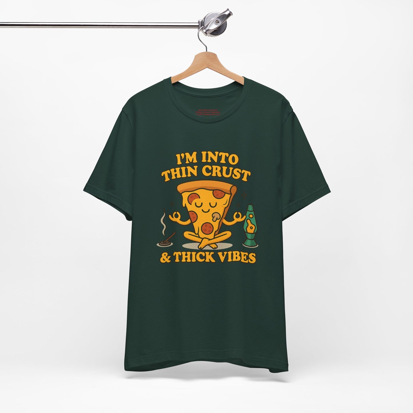 🍕Thin Crust & Thick Vibes – Stay Sauced, Stay Centered   Unisex Jersey Short Sleeve Tee