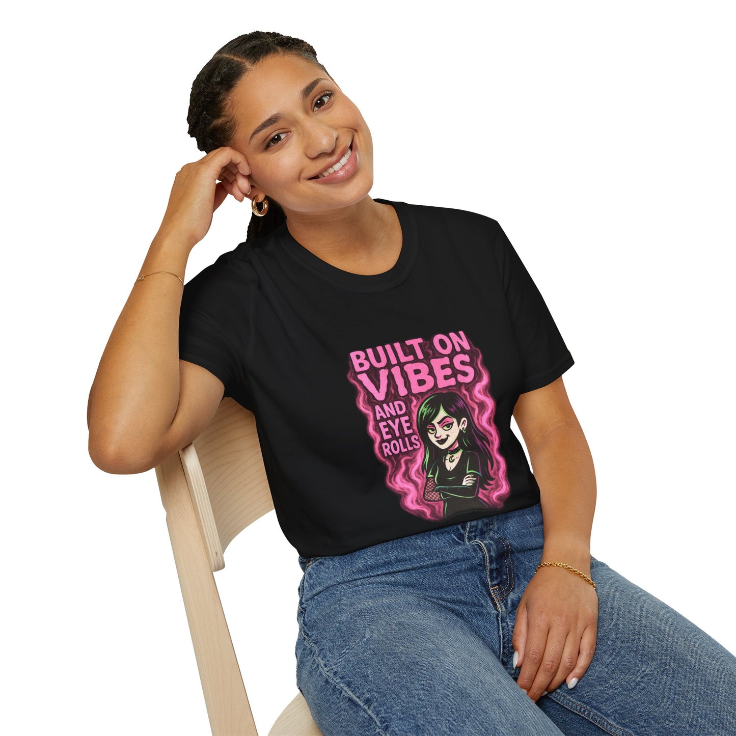 🖤 Built on Vibes & Eye Rolls Goth Have fun series shirt 2  Unisex Softstyle T-Shirt