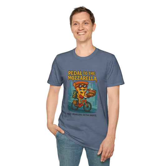 Pedal-to-the-Mozzarella - Fast. Fearless. Extra Sauce.  Unisex Softstyle T-Shirt