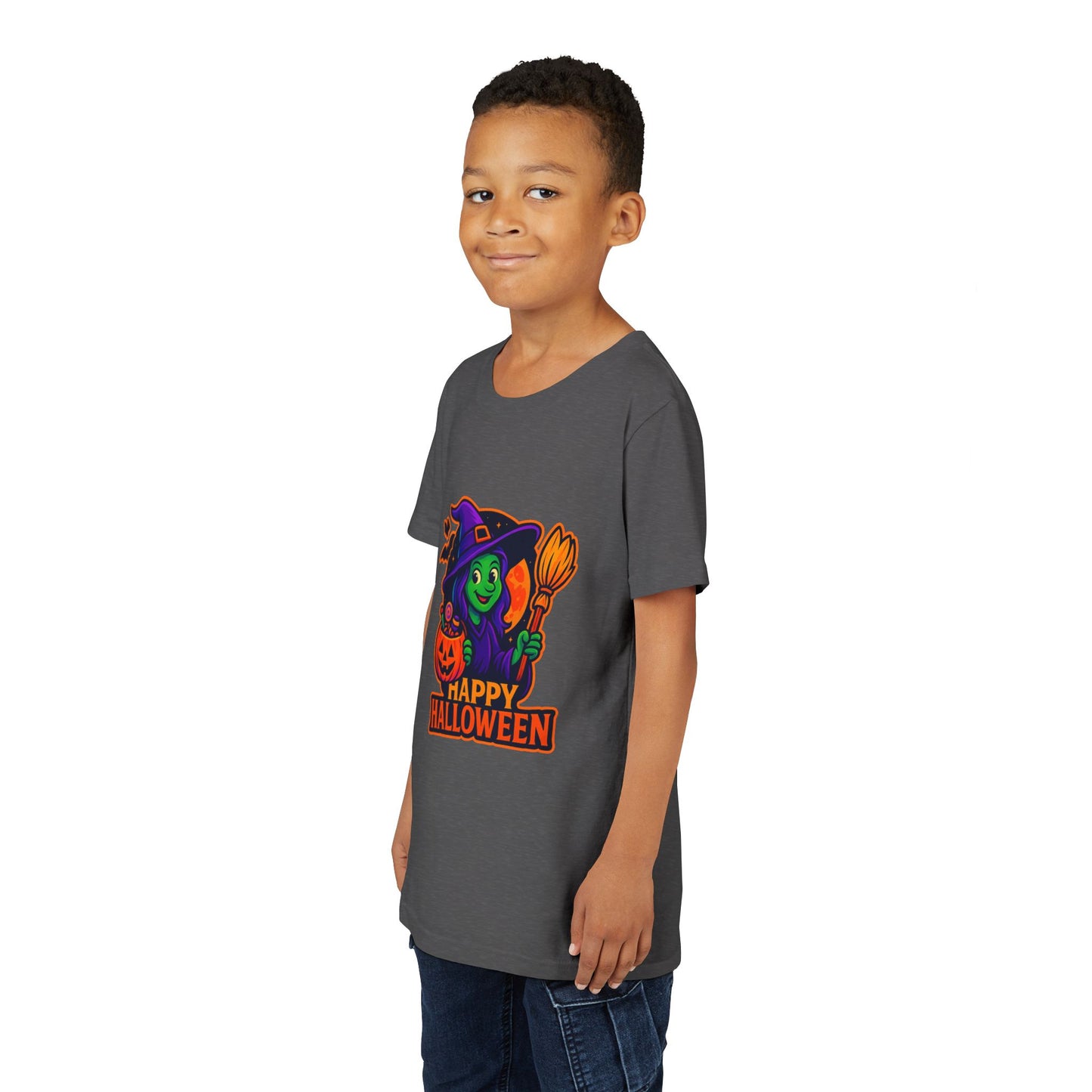 🧙‍♀️Happy Halloween, Little Witch!   Youth Short Sleeve Tee
