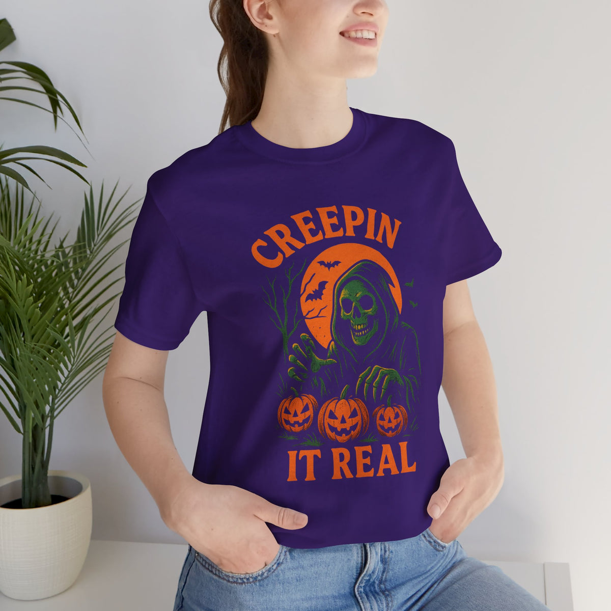 👻💨 Creepin' While I'm Weepin' (from laughing so hard) Unisex Jersey Short Sleeve Tee