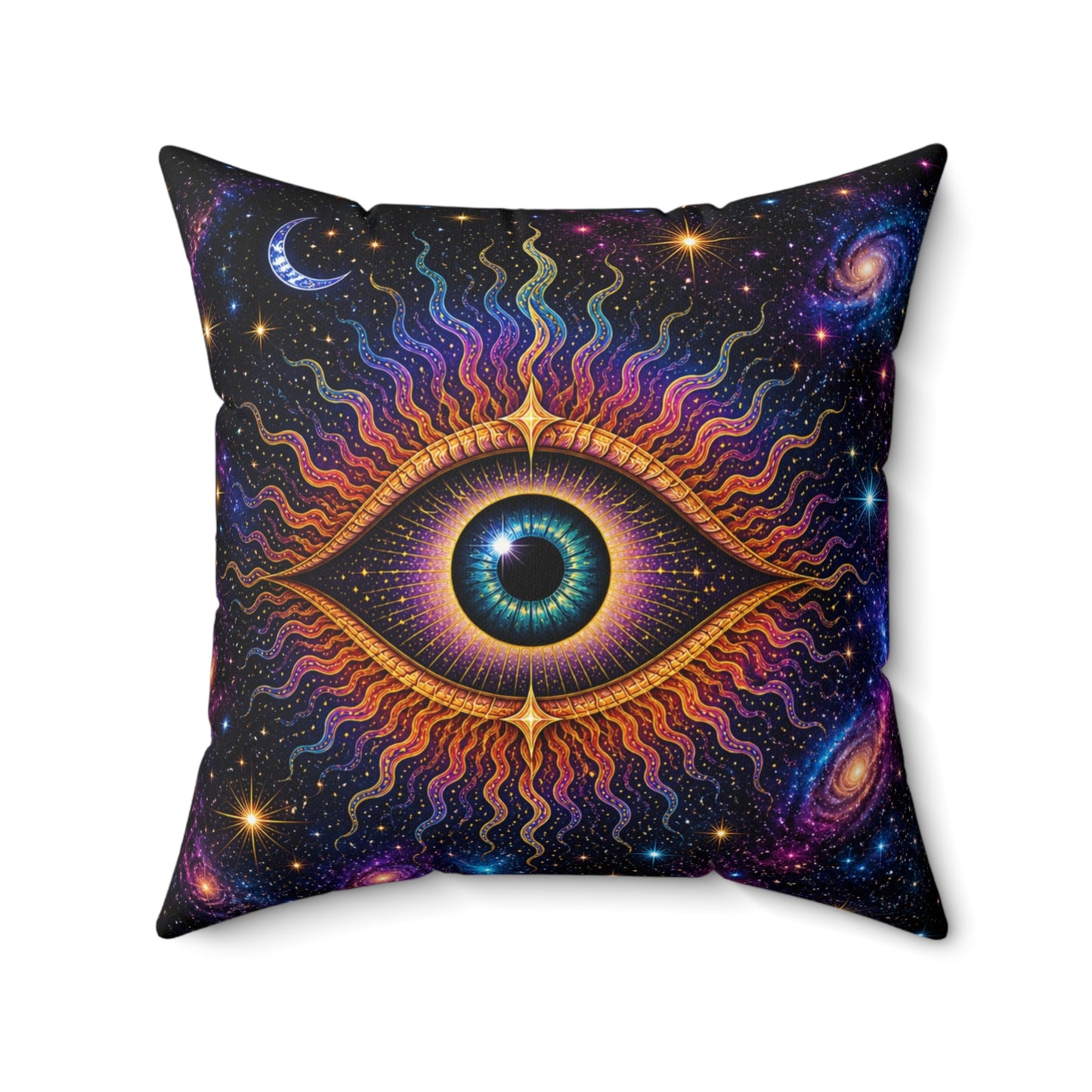 Awakened Sight – Cosmic Eye Pillow Faux Suede Pillow -The Light Within Home Collection