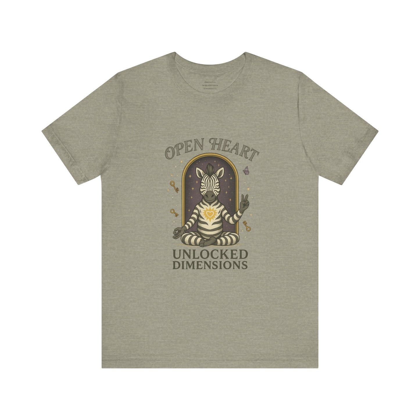 Open Heart, Unlocked Dimensions — Zebra Peacewalker    Unisex Jersey Short Sleeve Tee