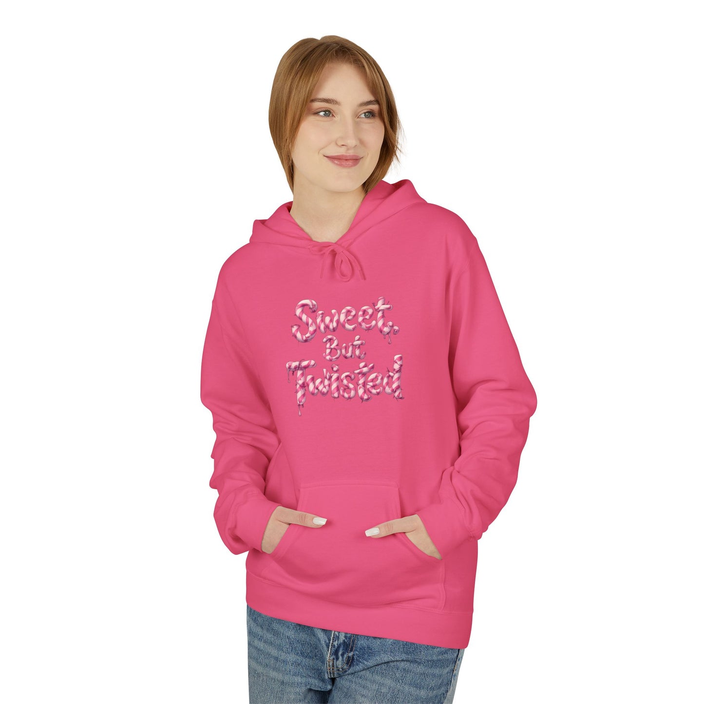 Sweet, But Twisted – Christmas Gothic Candy Cane Sweatshirt  Unisex Midweight Softstyle Fleece Hoodie