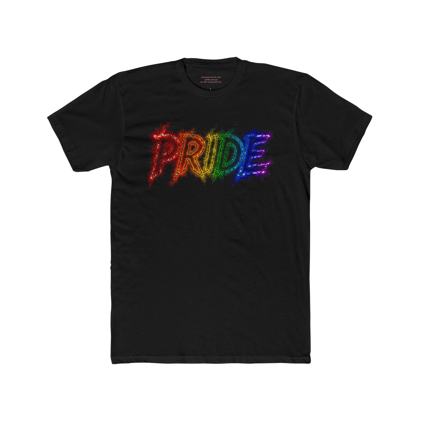 Electric Pride – Neon Flame Unity 🌈⚡Unisex Cotton Crew Tee
