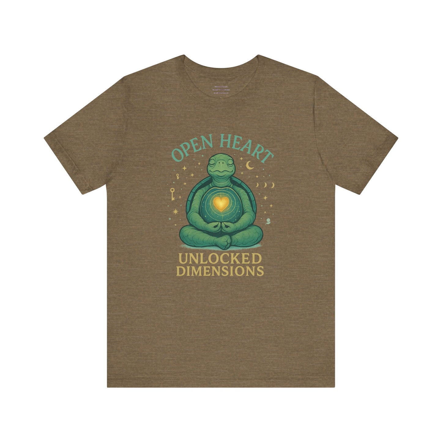 Open Heart, Unlocked Dimensions — Turtle of Timeless Light    Unisex Jersey Short Sleeve Tee