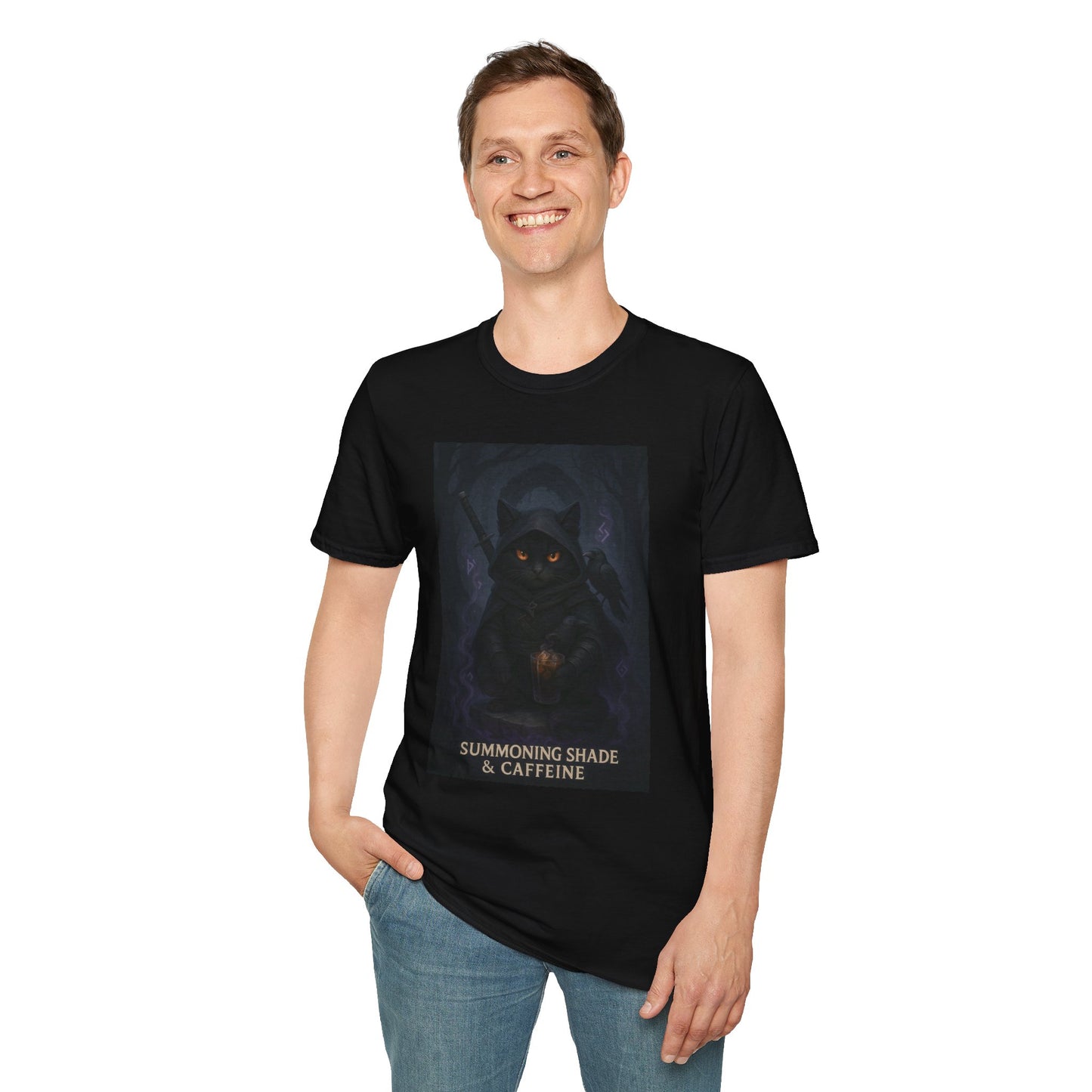 Summoning shade and caffeine – Lovely’s Mood Goth   Unisex Softstyle T-Shirt