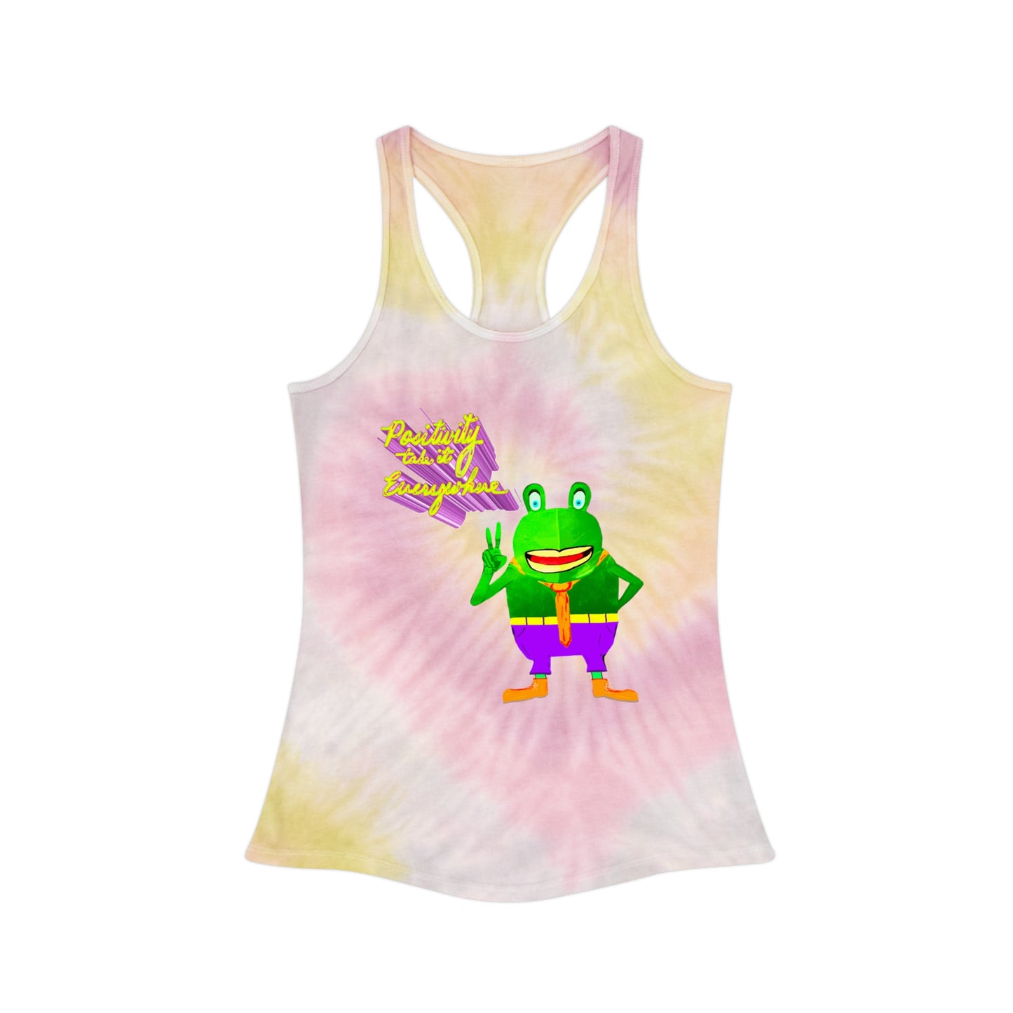 Racerback Tank Top - Take Positivity Everywhere with Croak-y McAttitude | 420 Frinzz Design