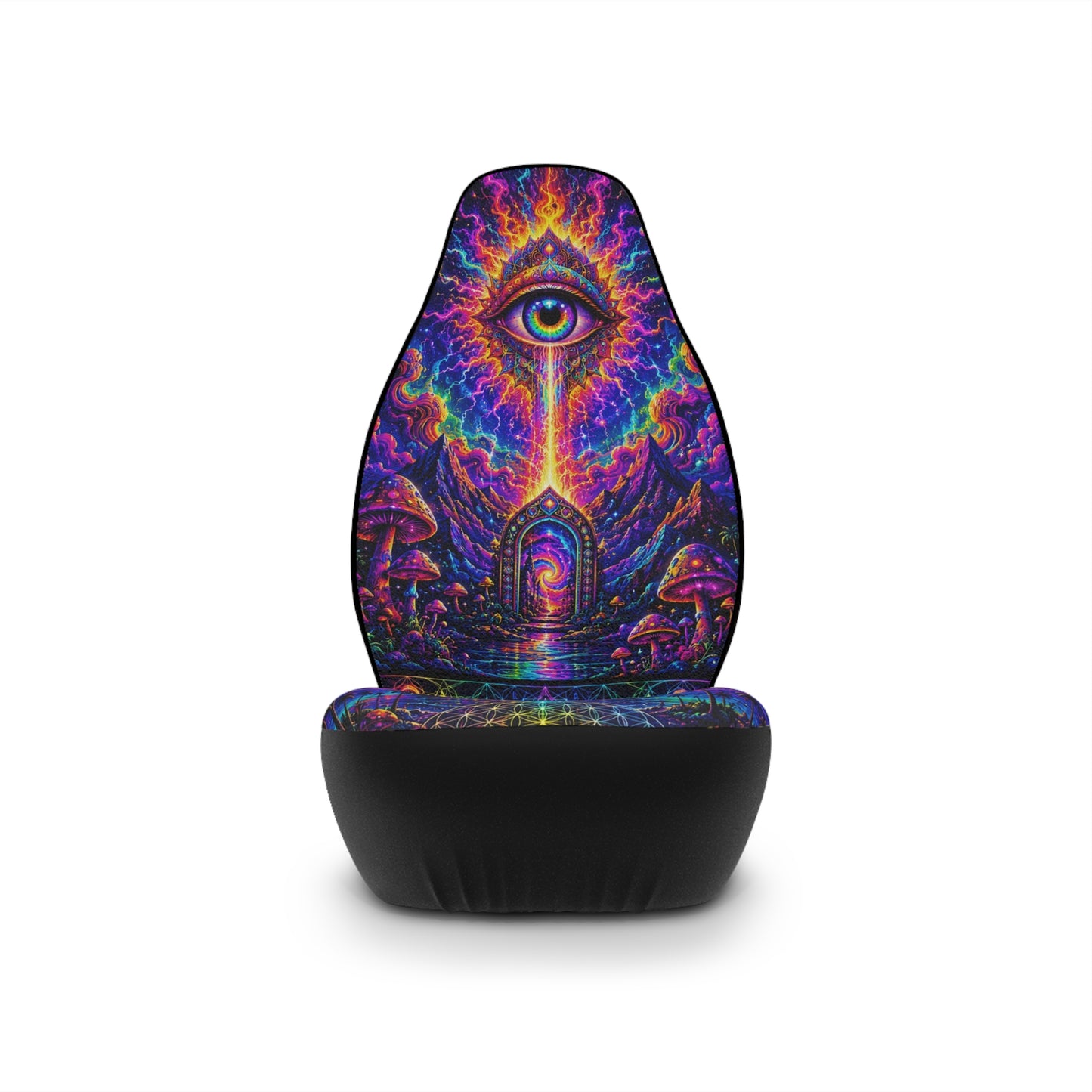 Cosmic Eye Portal Seat Covers – Neon Psychedelic Edition