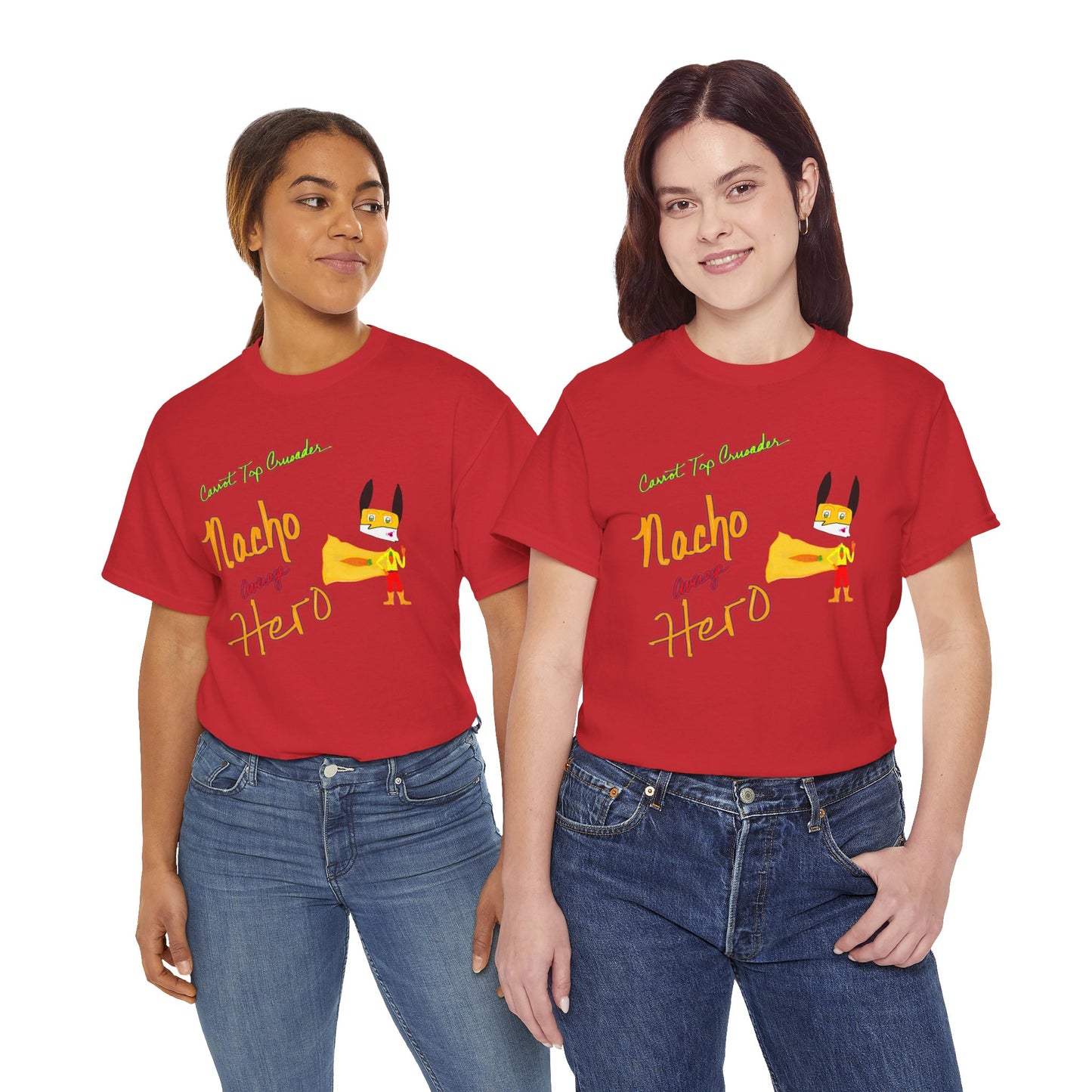 Nacho average hero. Carrot Top Crusader. Unisex Heavy Cotton Tee, Graphic Tee, Funny T-shirt, Peace and Love Shirt, 420 Frinzz.zz