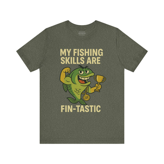 🎣🏆 Fin-Tastic Champion  Unisex Jersey Short Sleeve Tee