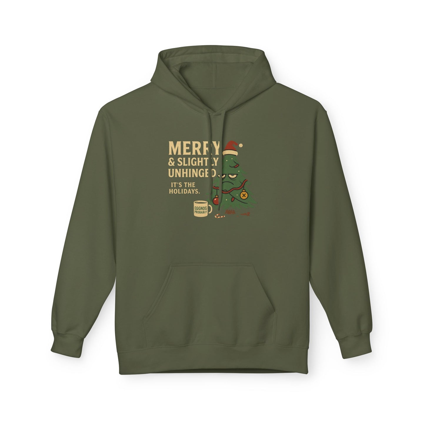 Merry & Slightly Unhinged – Holidazed Holiday Tee  Unisex Midweight Softstyle Fleece Hoodie