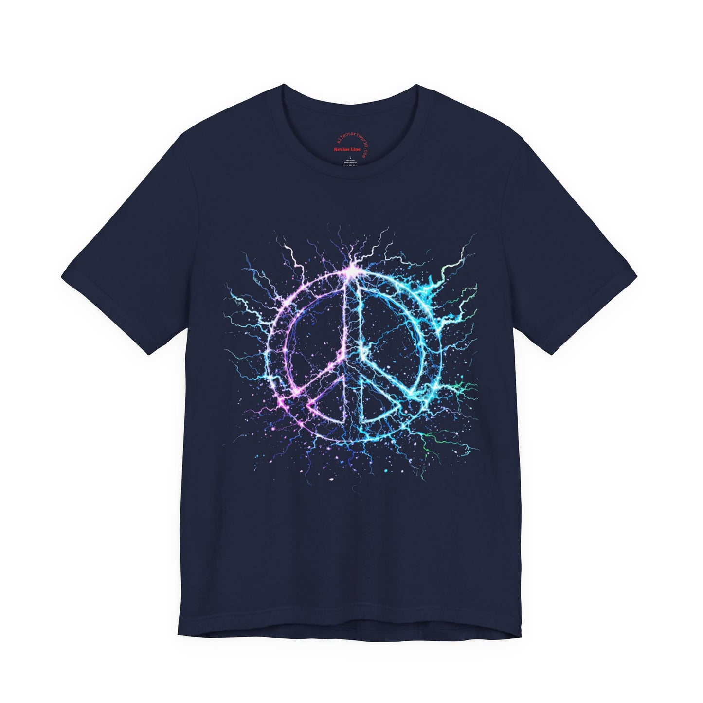 Electric Peace – Neon Energy Symbol Unisex Jersey Short Sleeve Tee - Kevin’s Line