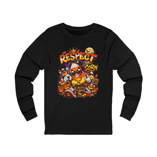 Respect the Corn – Funny Candy Corn Unisex Jersey Long Sleeve Tee