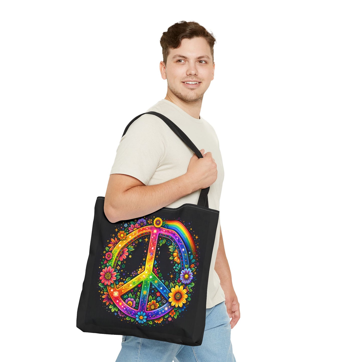Peace in Full Color – Radiant Harmony Tote Bag (AOP)
