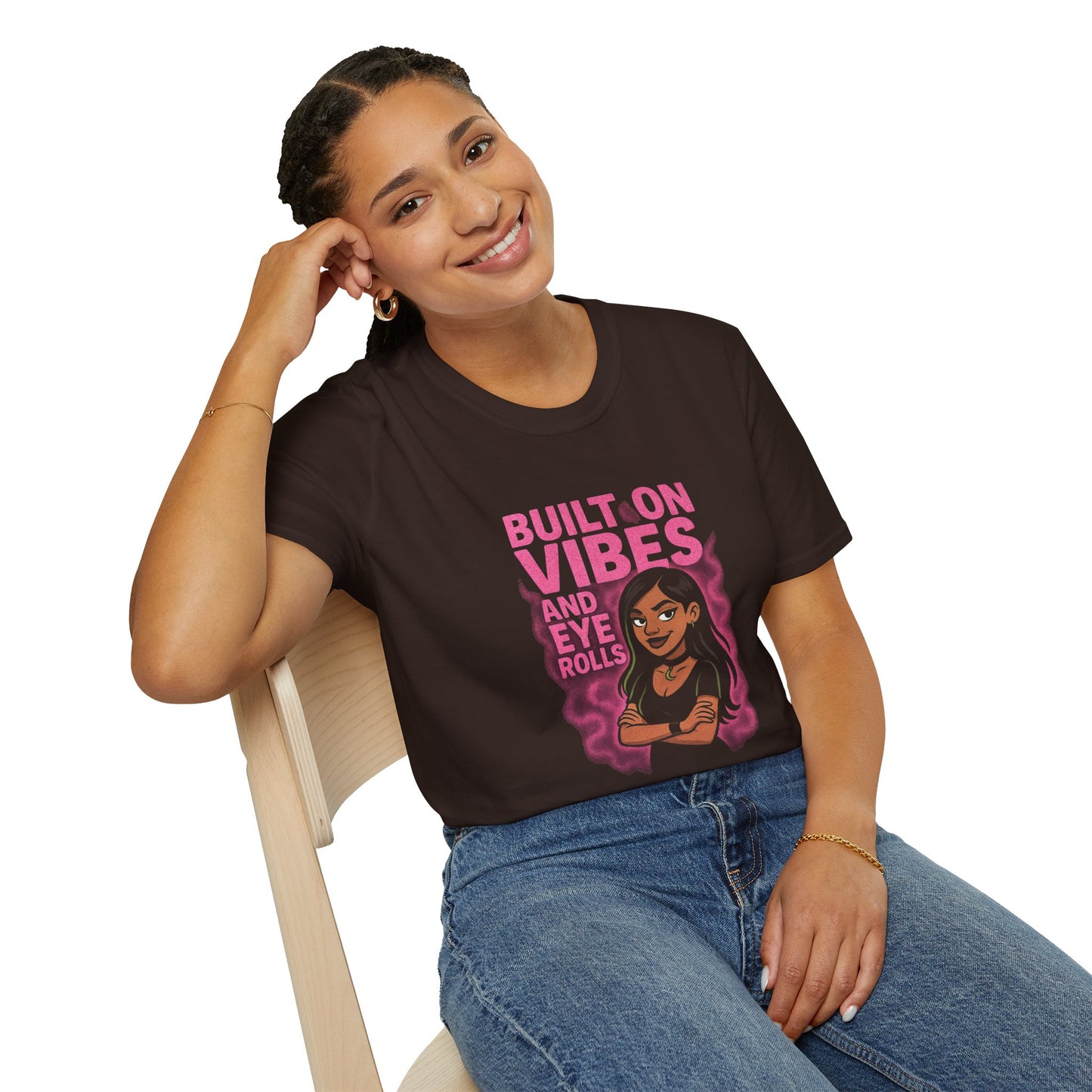🖤 Built on Vibes & Eye Rolls   Unisex Softstyle T-Shirt