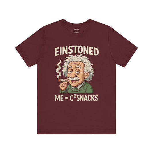 Meet Einstoned — ME = C² SNACKS  Unisex Jersey Short Sleeve Tee
